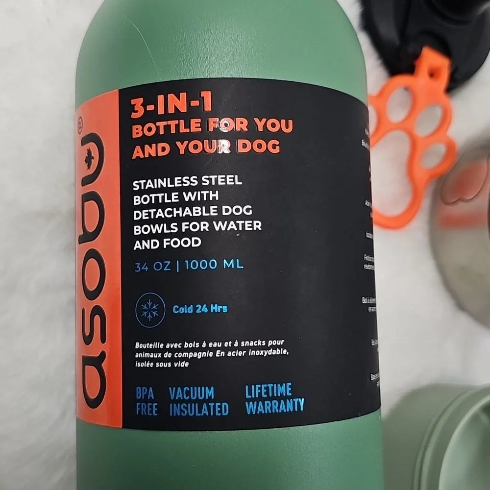 Asobu Green Barky Bottle 34oz Bottle